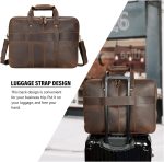 Large Leather Business Briefcase for Men 18" Napa Leather Laptop Case Messenger Bag Fits 17.3" Laptop (Black) - Image 6